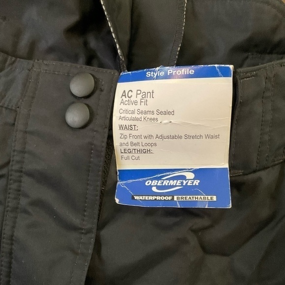 OBERMEYER Ski Snowboard Insulated Pants Adjustable Waist Stretch Black Size 14 - Picture 2 of 7